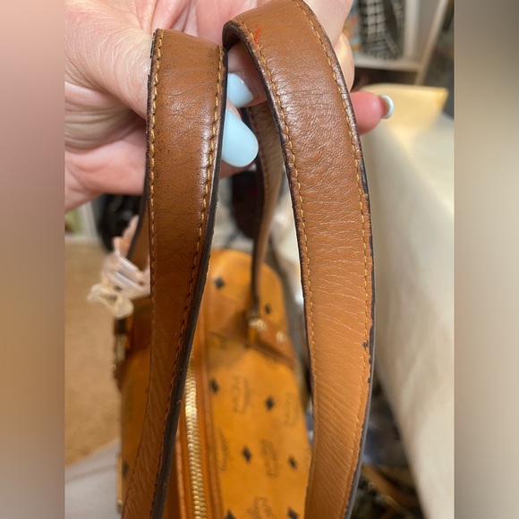 MCM Visetos Cognac Monogram Papillon Satchel - Picture 15 of 17